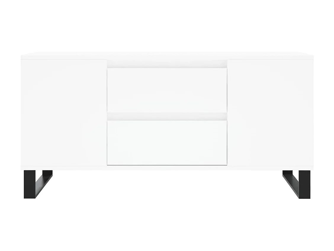 Table basse blanc 102x44,5x50 bois d'ingénierie