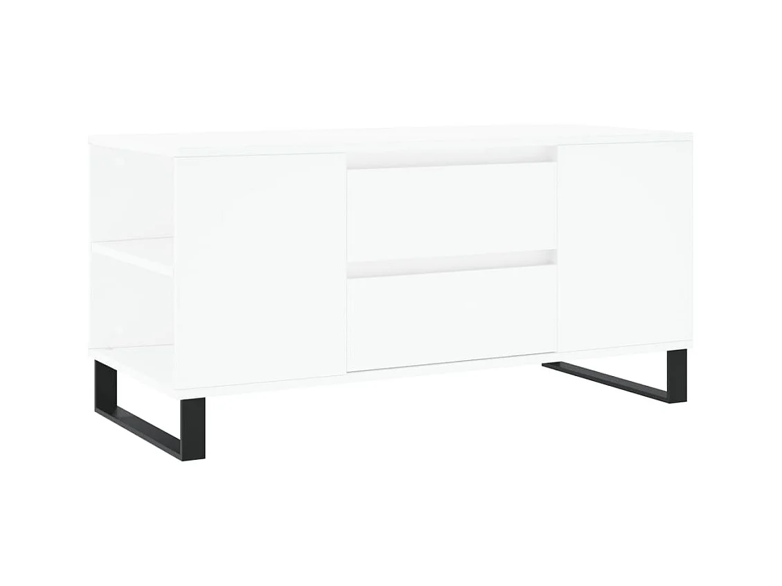 Table basse blanc 102x44,5x50 bois d'ingénierie