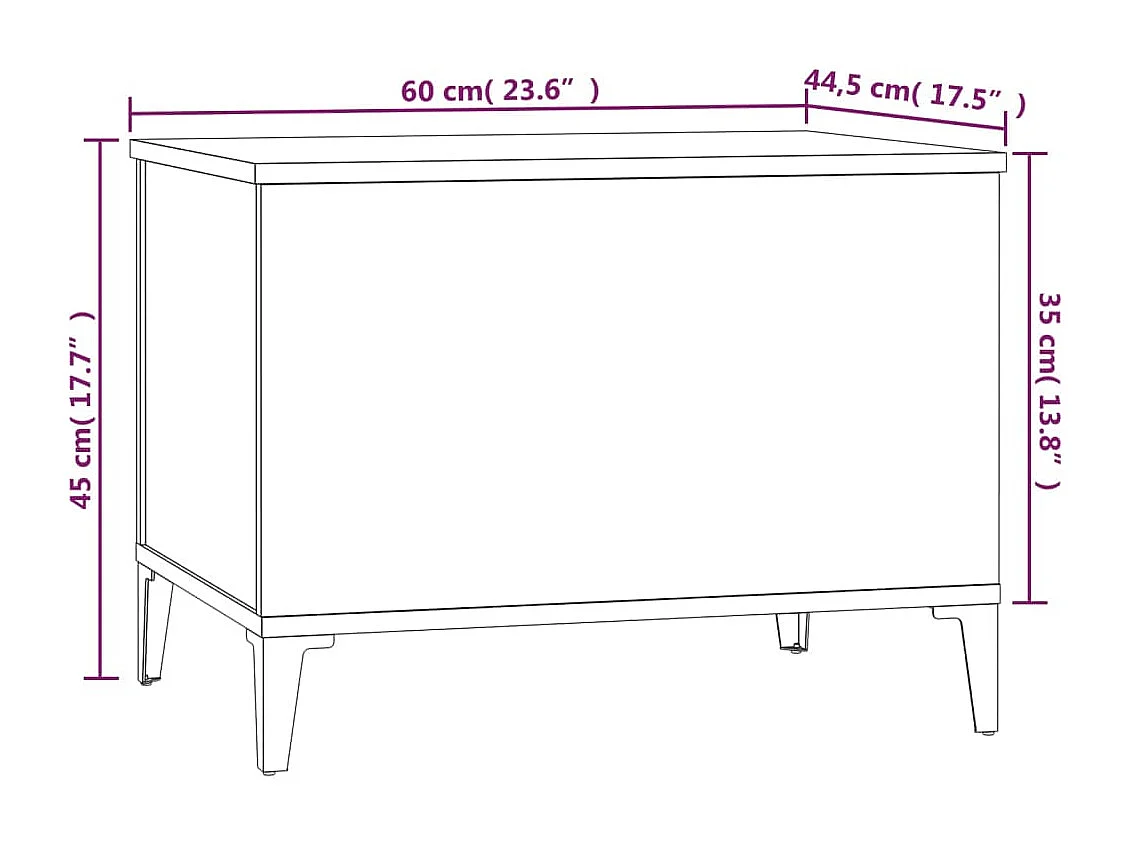 Table basse Sonoma gris 60x44,5x45 Bois d'ingénierie