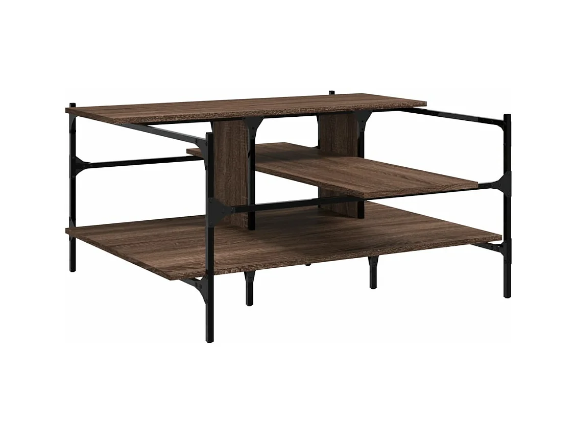 Table basse chêne marron 100x100x48,5 bois d'ingénierie