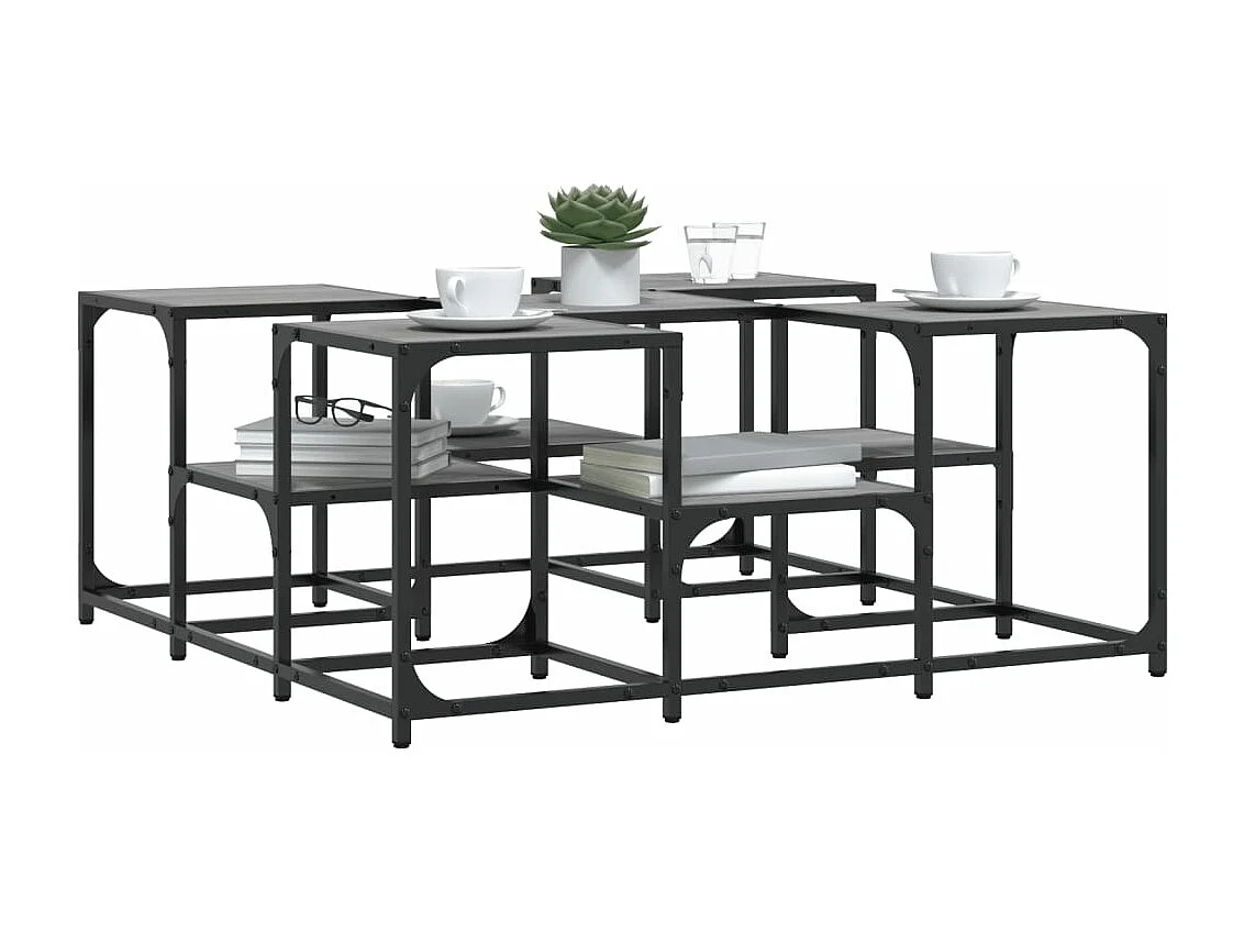 Table basse sonoma gris 91x91x40 bois d'ingénierie