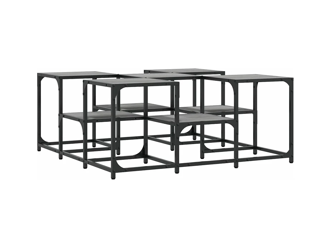 Table basse sonoma gris 91x91x40 bois d'ingénierie