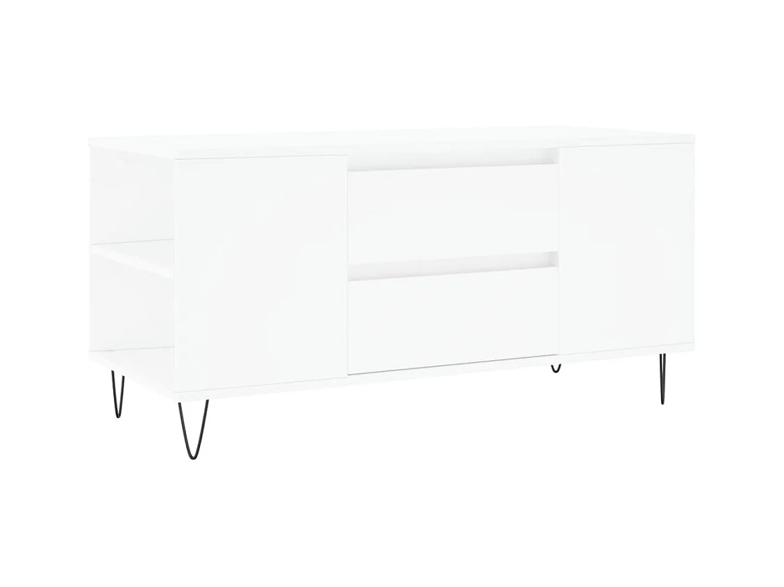 Table basse blanc 102x44,5x50 bois d'ingénierie