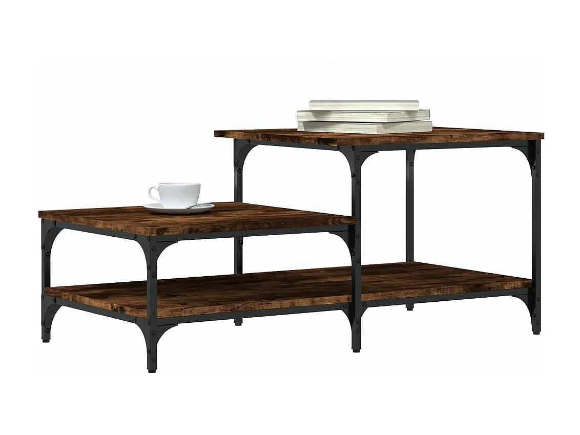 Table basse chêne fumé 100x50,5x45 bois d'ingénierie