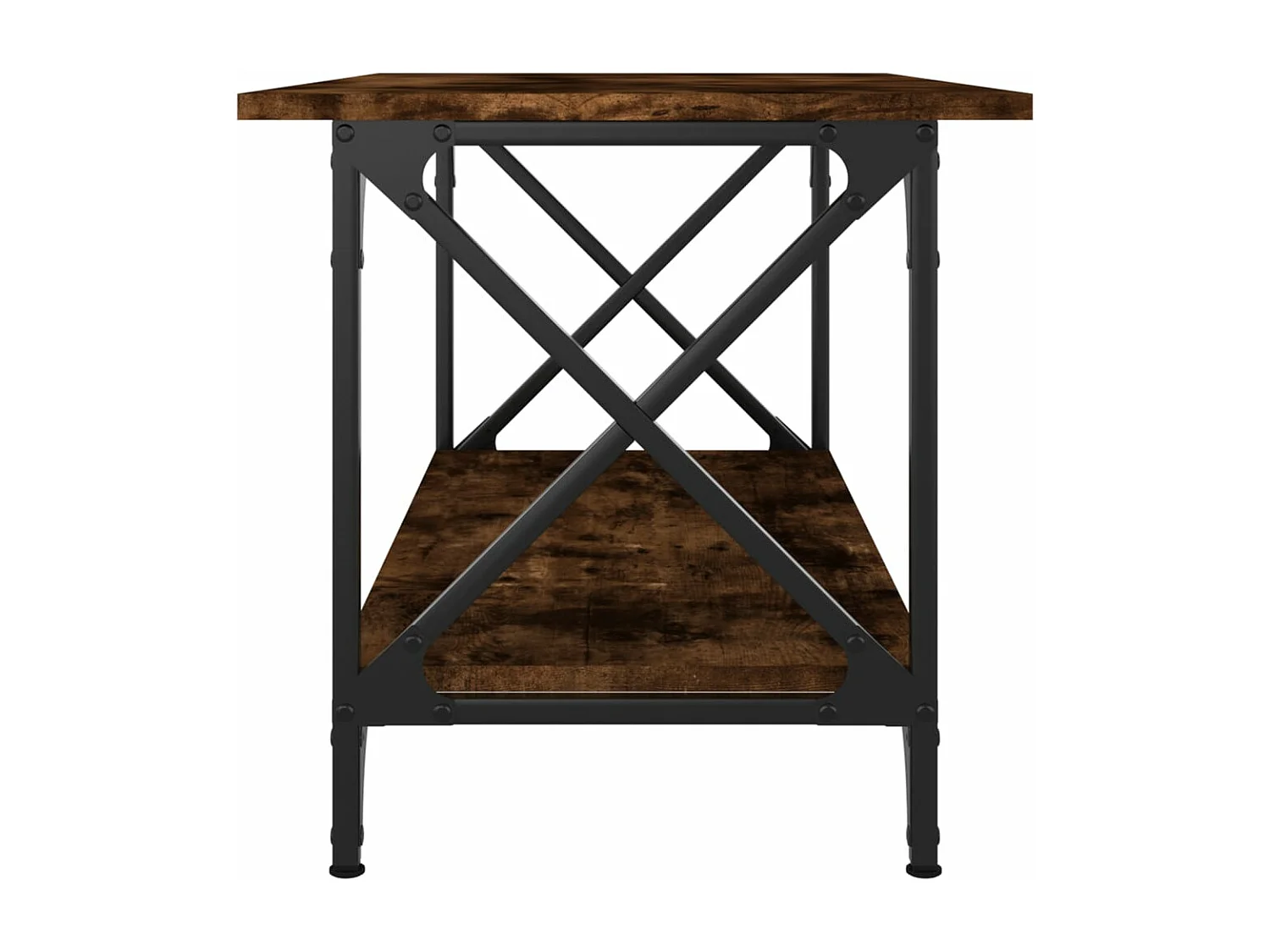 Table basse Chêne fumé 80x45x45 Bois d'ingénierie et fer