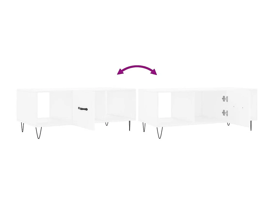 Table basse blanc 102x50x40 bois d'ingénierie