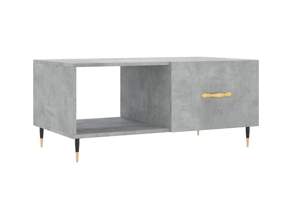 Table basse gris béton 90x50x40 bois d'ingénierie