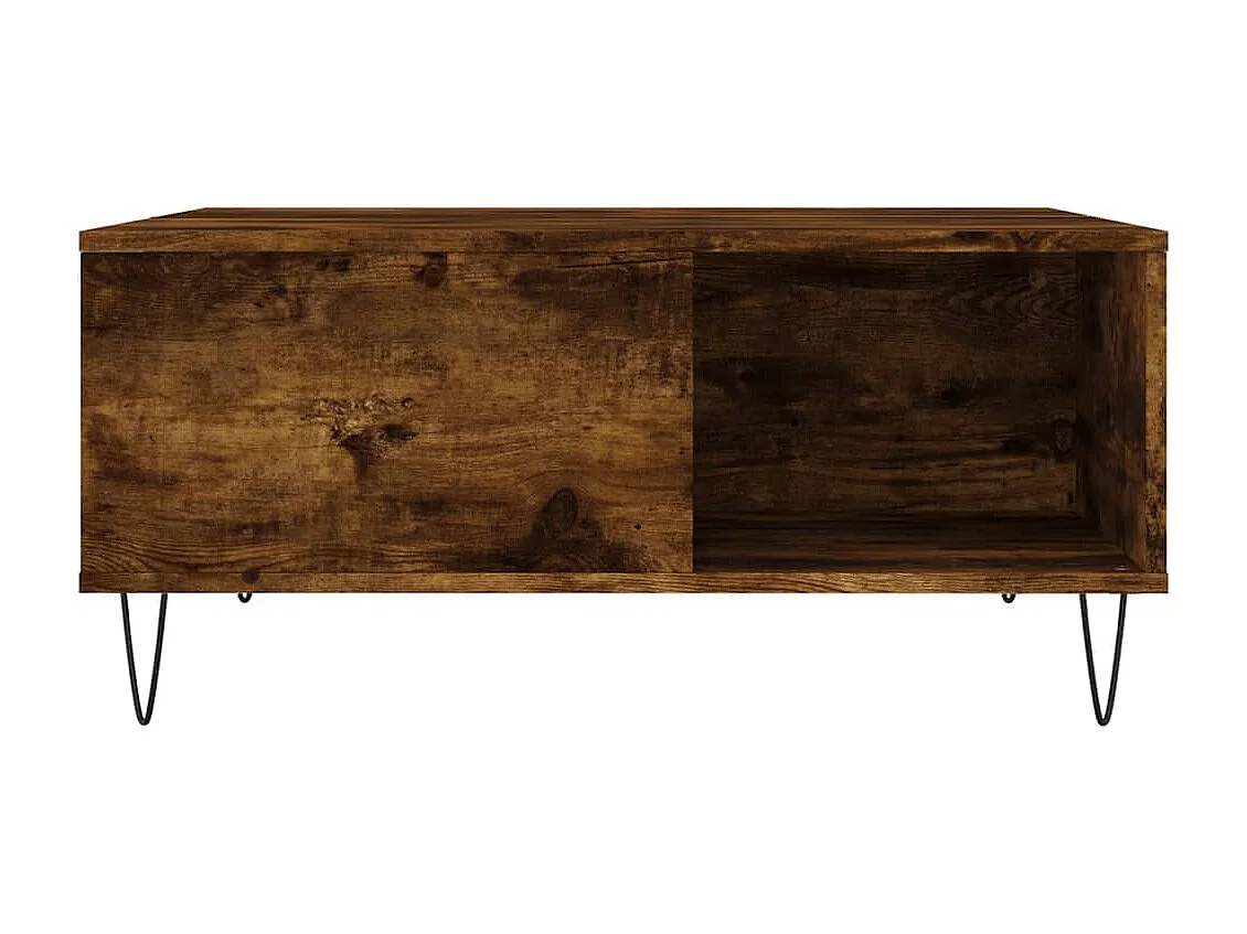 Table basse chêne fumé 80x80x36,5 bois d'ingénierie