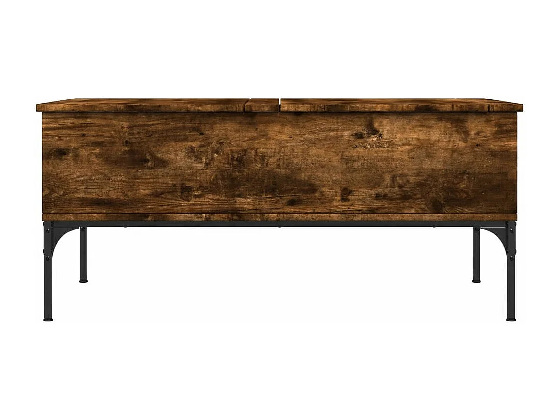 Table basse chêne fumé 100x50x45 bois d'ingénierie et métal