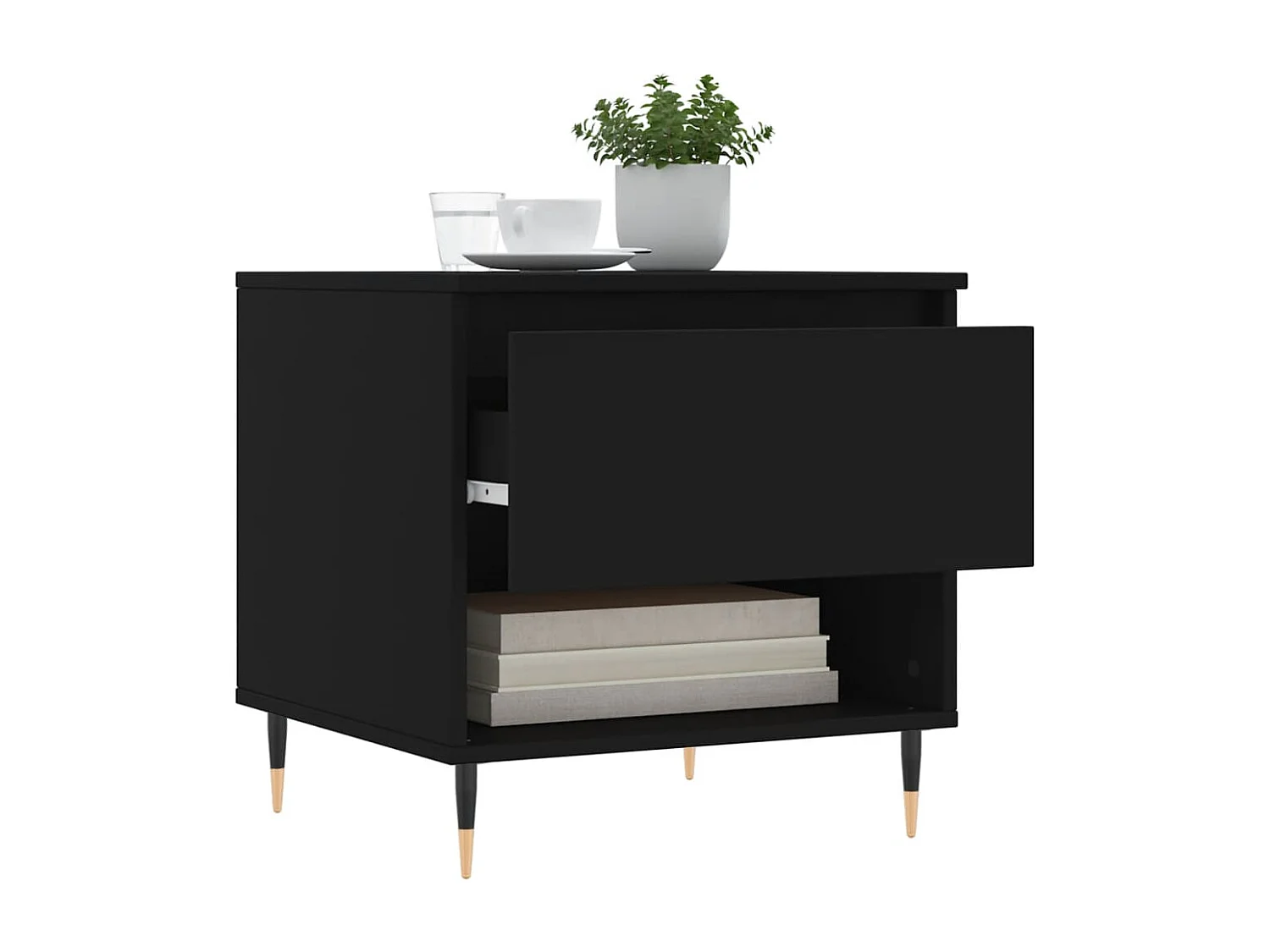 Tables basses 2 pcs noir 50x46x50 bois d'ingénierie