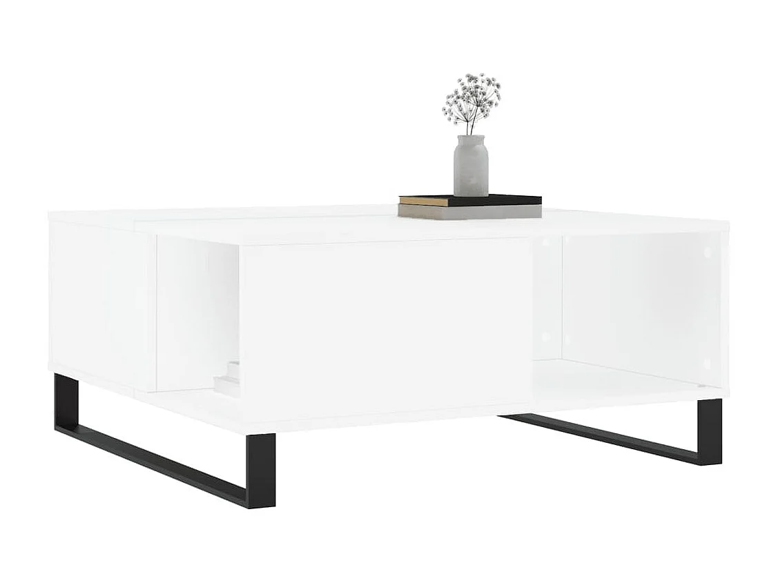 Table basse blanc 80x80x36,5 bois d'ingénierie