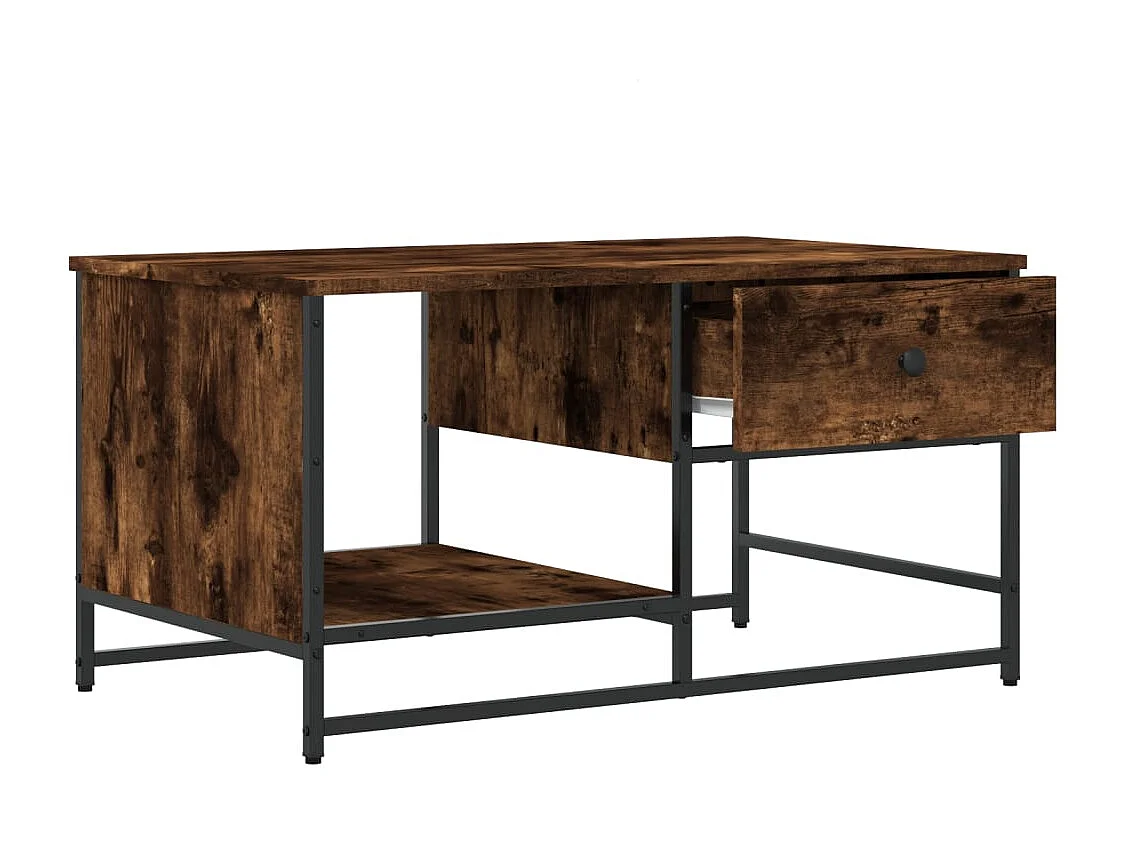 Table basse chêne fumé 85,5x51x45 bois d'ingénierie