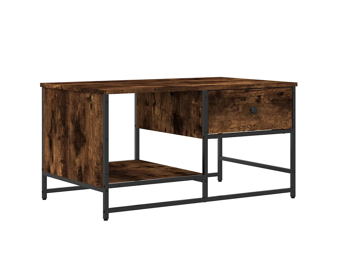 Table basse chêne fumé 85,5x51x45 bois d'ingénierie