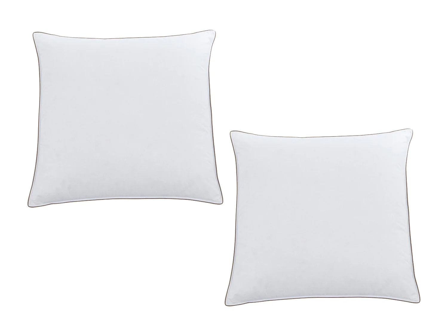 Set piumone 200x200+2 guanciali 65x65 antiacaro 100%Percalle Piuma piumino Bianco e Tortora - FEATH di PALACIO