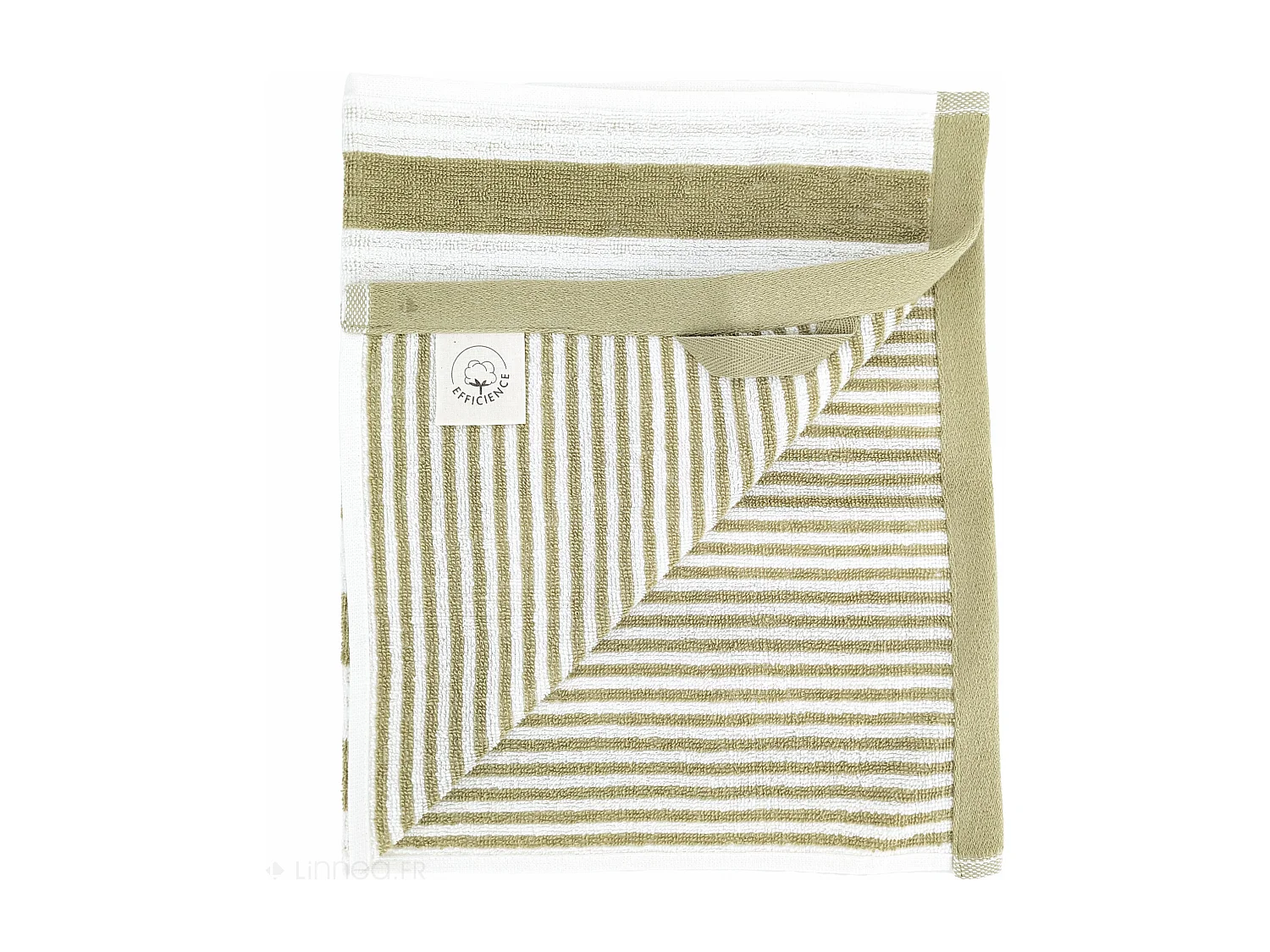 Serviette de toilette 50x100 cm EFFICIENCE STRIPES vert olive