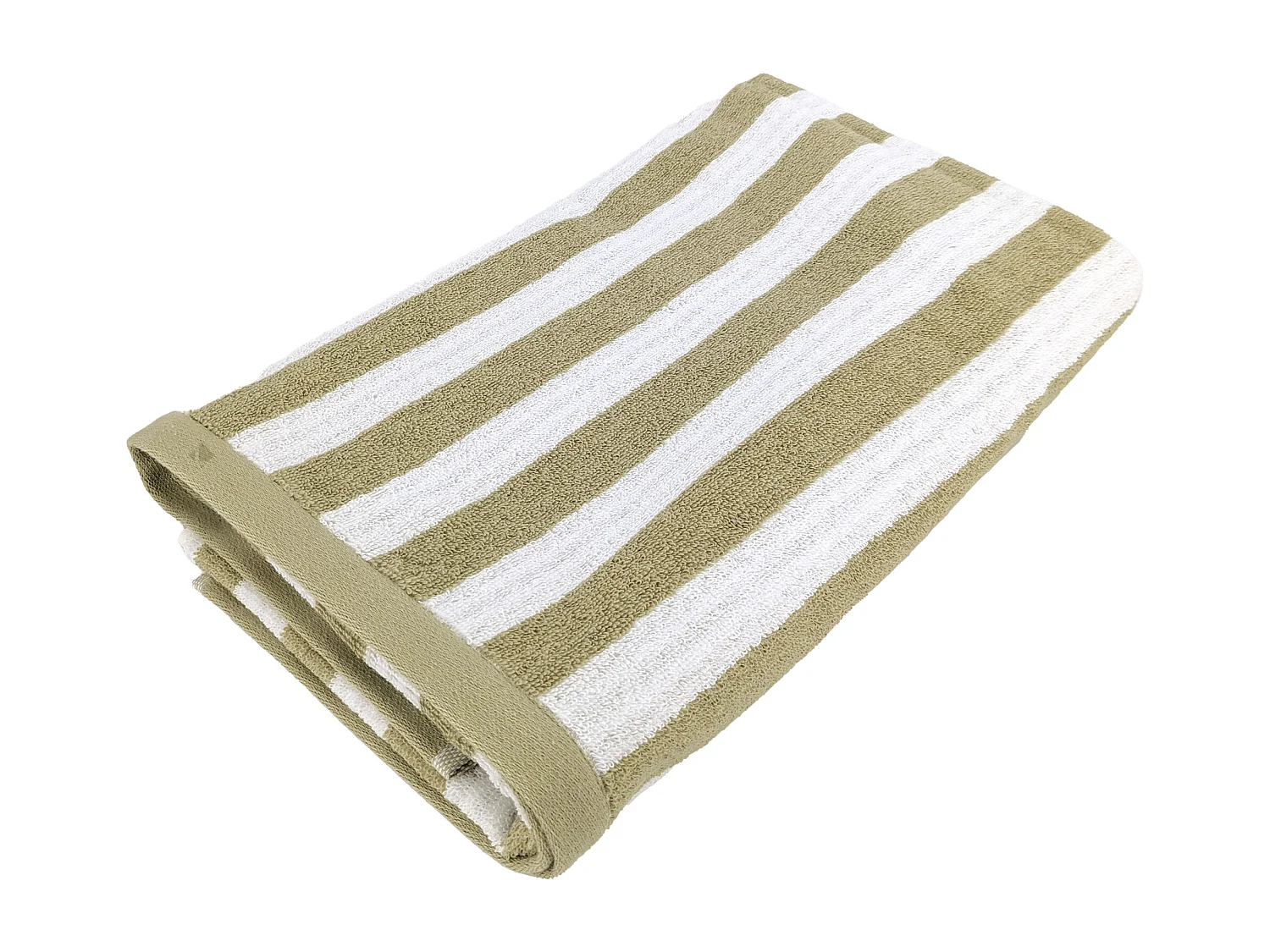 Drap de douche 70x140 cm coton collection EFFICIENCE STRIPES vert olive