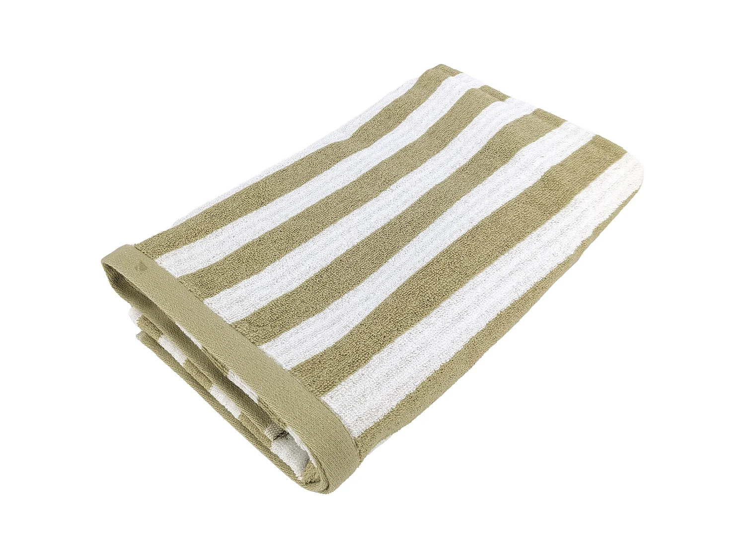 Drap de douche 70x140 cm coton collection EFFICIENCE STRIPES vert olive