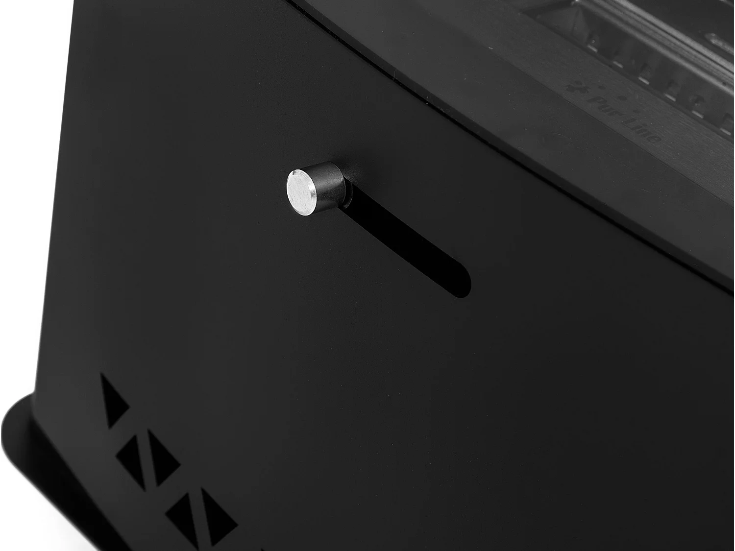 Estufa de etanol diseño rectangular en acero negro