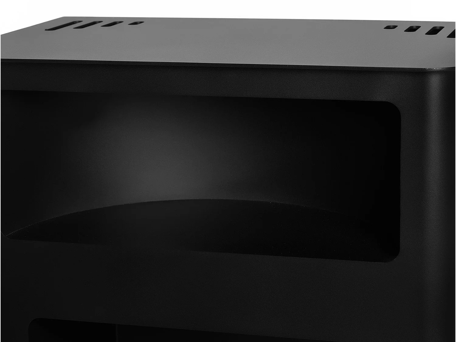 Estufa de etanol diseño rectangular en acero negro