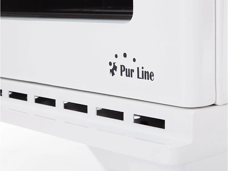 Poêle à éthanol 1,5kW design carré en acier blanc avec pieds