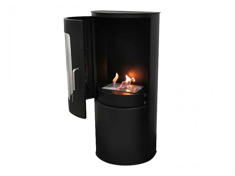 Poêle à l'éthanol de forme carrée en acier