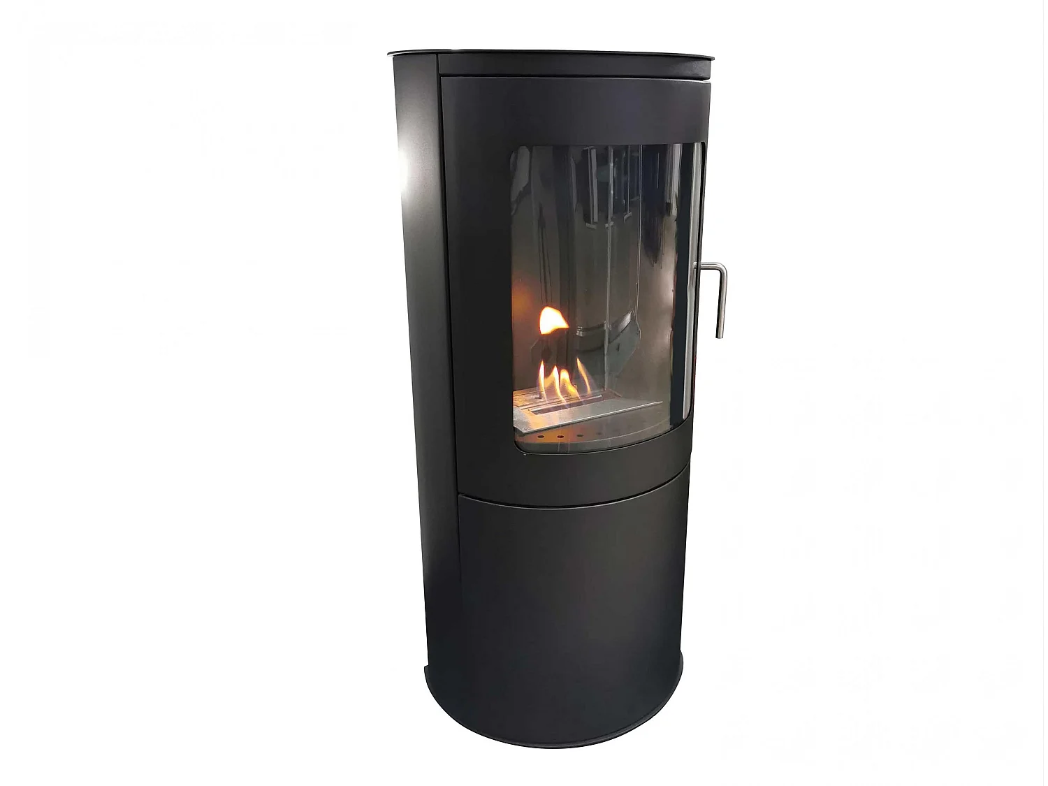 Poêle à l'éthanol de forme carrée en acier