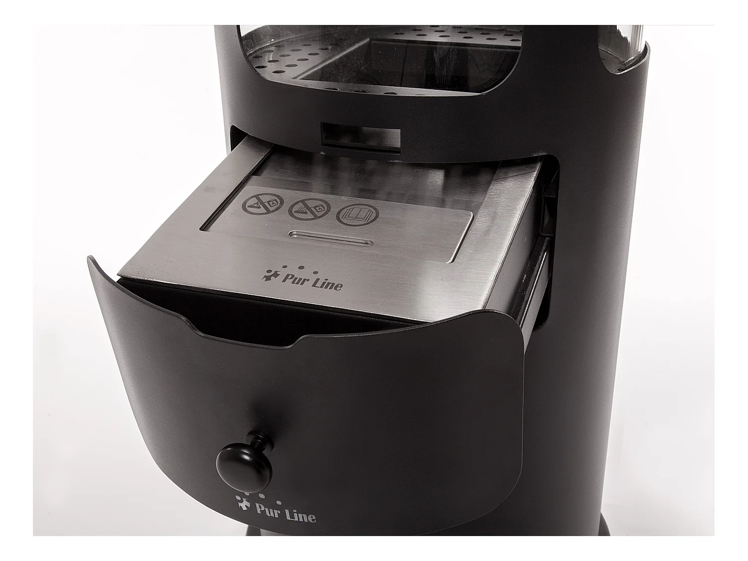 Estufa de etanol diseño de torre en acero negro