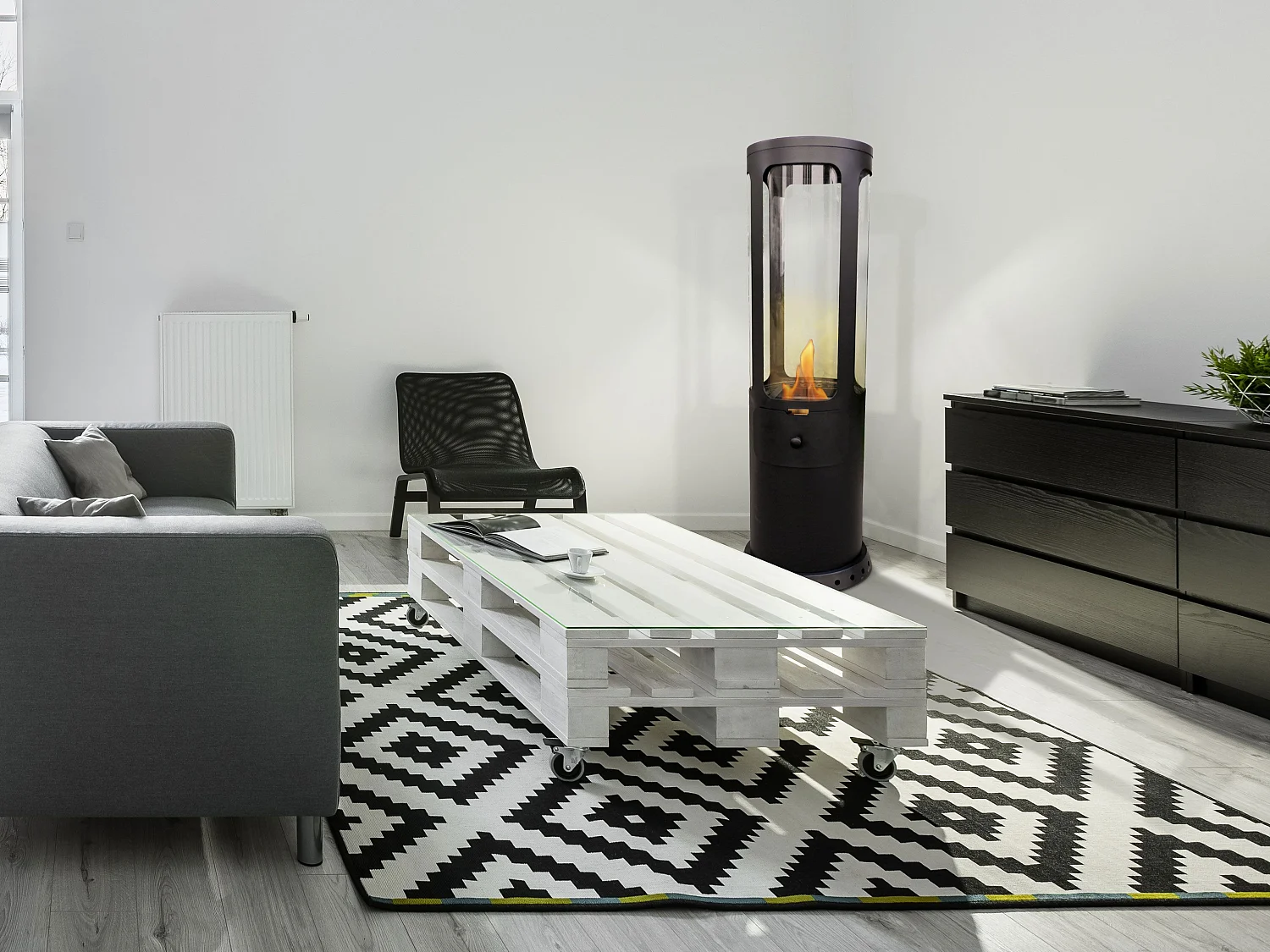 Poêle à éthanol 3kW en acier noir