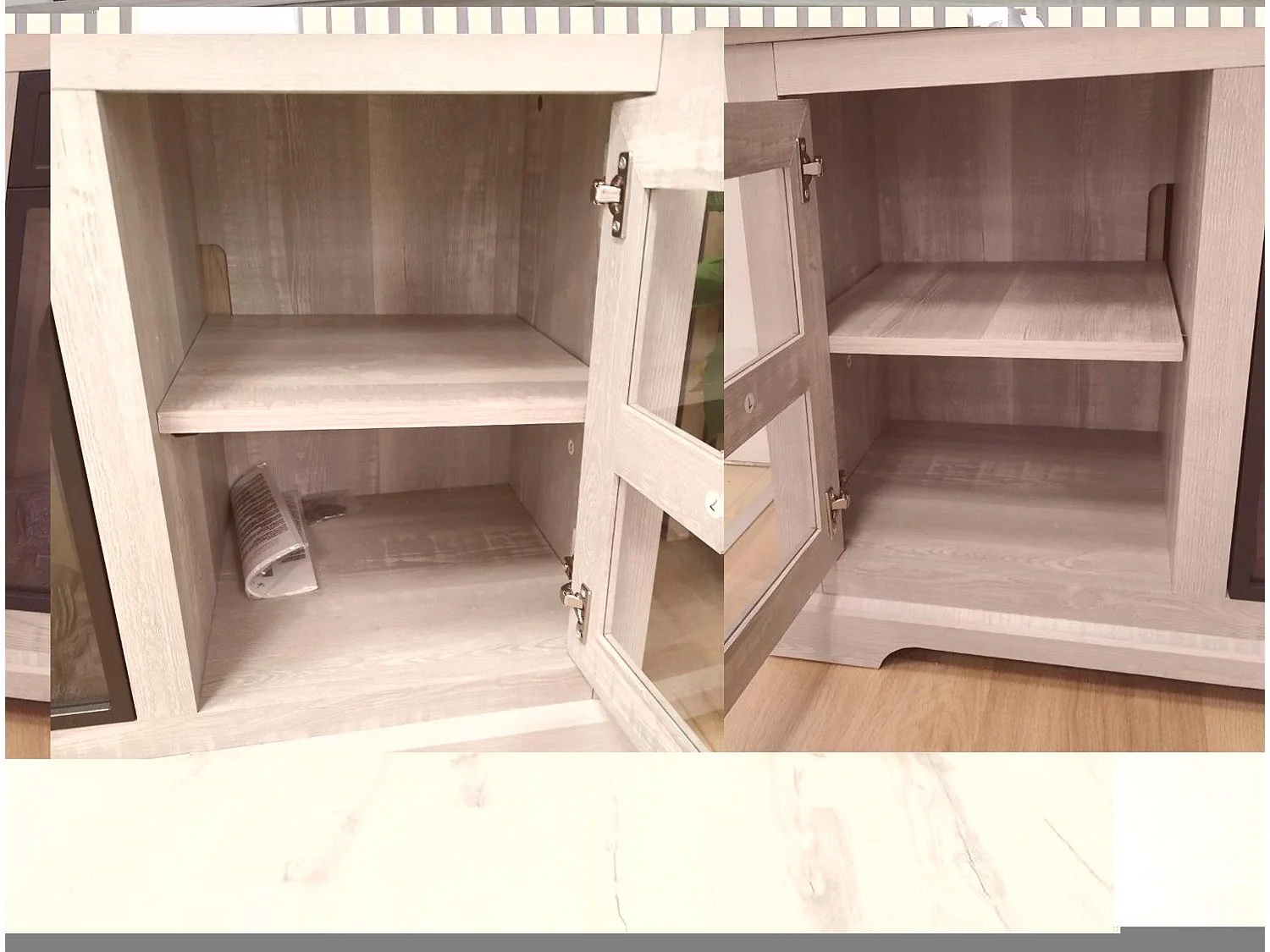 Aparador com lareira eléctrica cor cinzenta 2000W