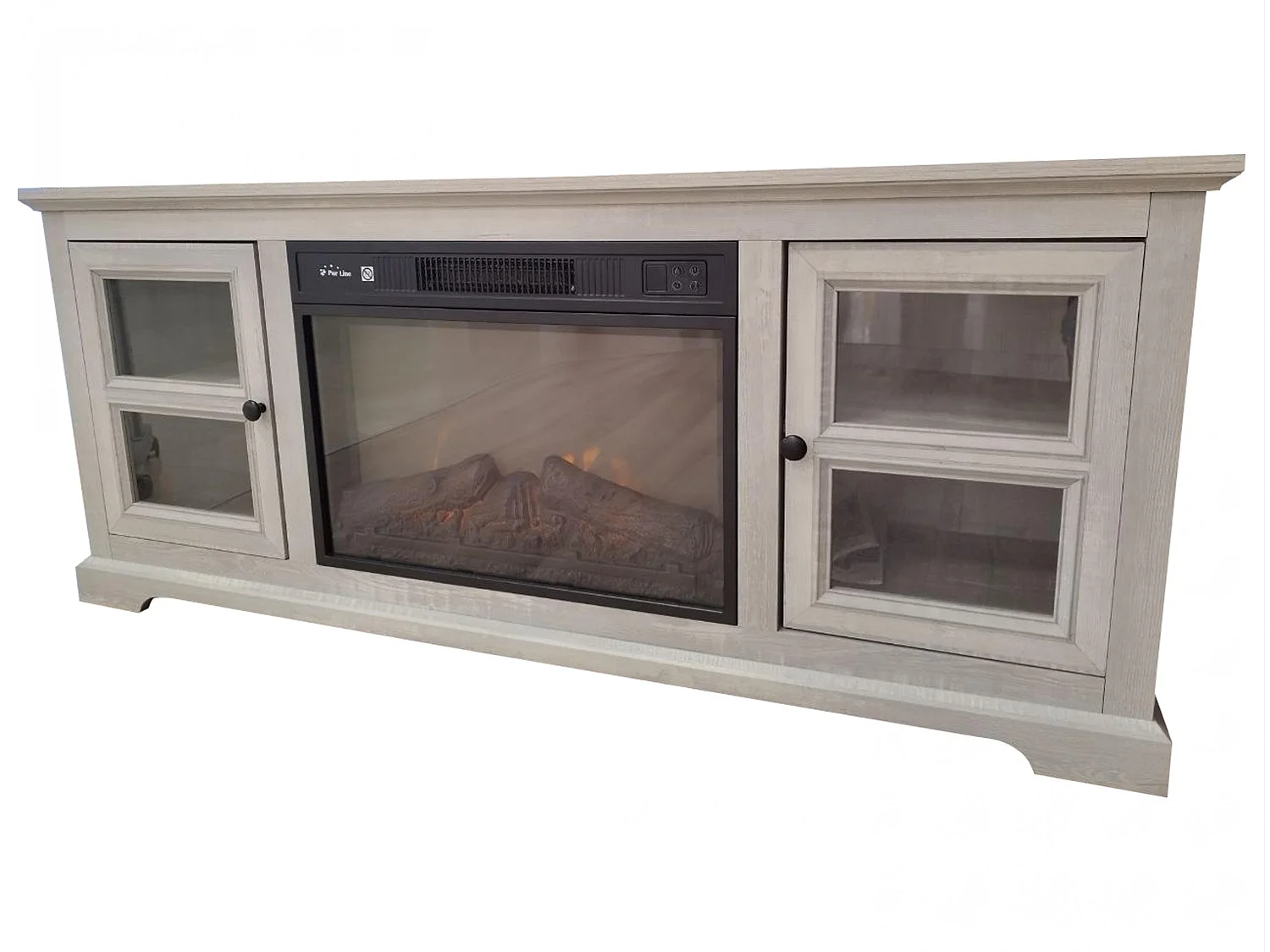 Buffet avec cheminée électrique couleur gris 2000W