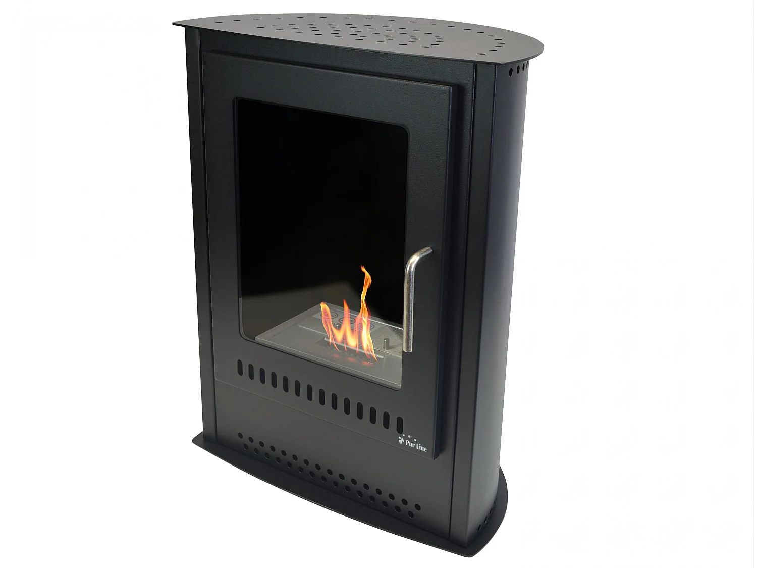 Poêle à l'éthanol en acier noir