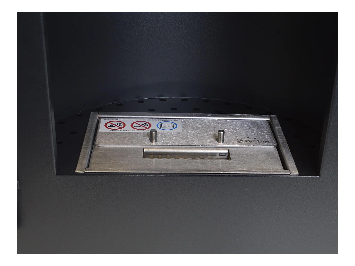 Poêle à l'éthanol en acier noir