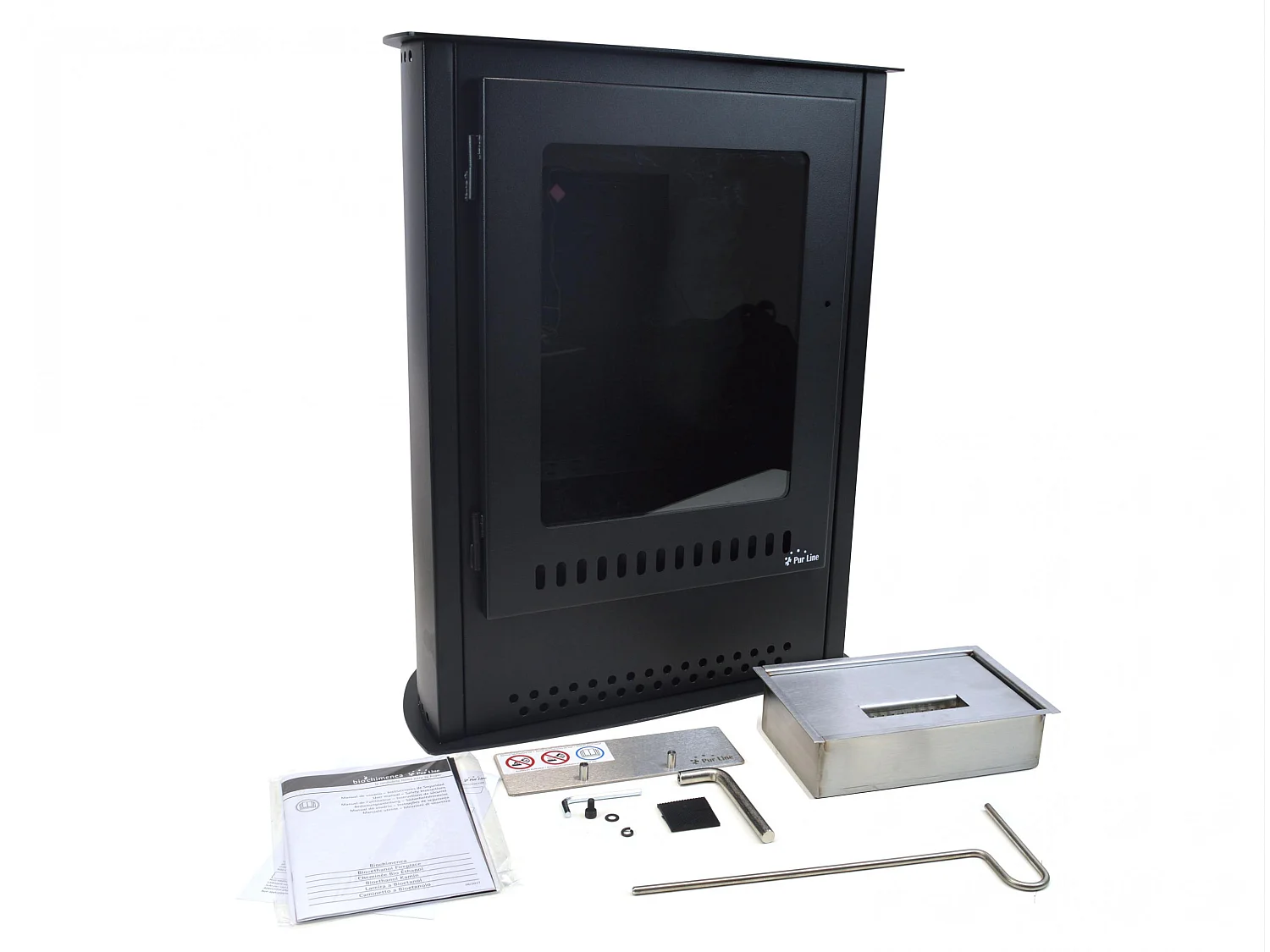 Poêle à l'éthanol en acier noir