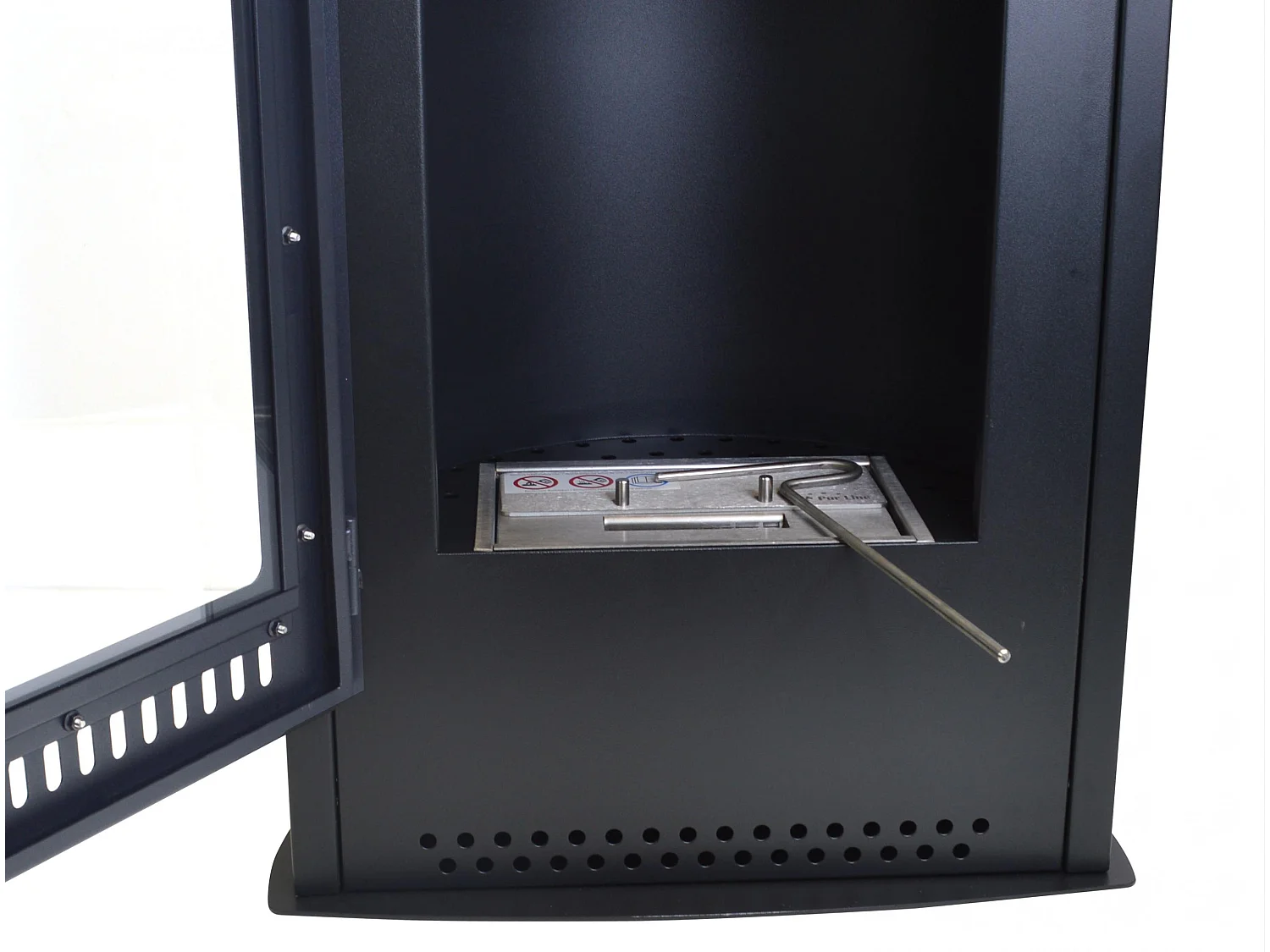 Poêle à l'éthanol en acier noir