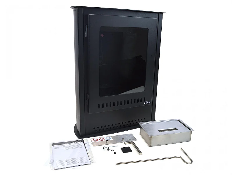 Poêle à l'éthanol en acier noir