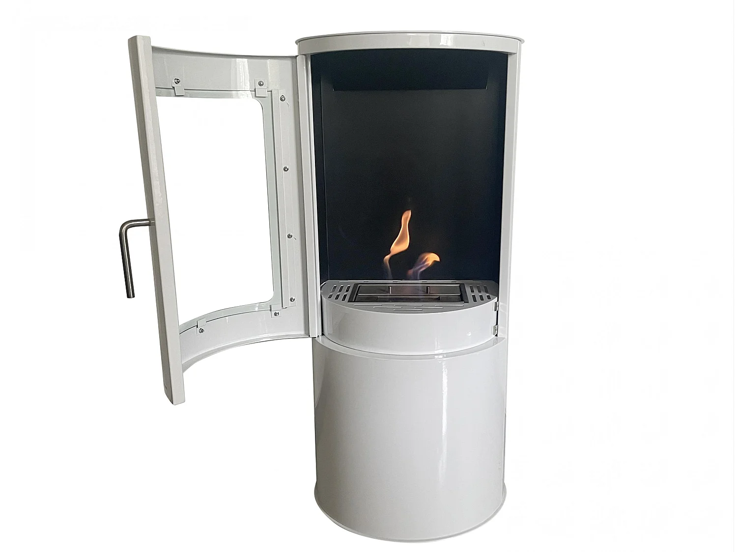 Poêle à l'éthanol de forme carrée en acier