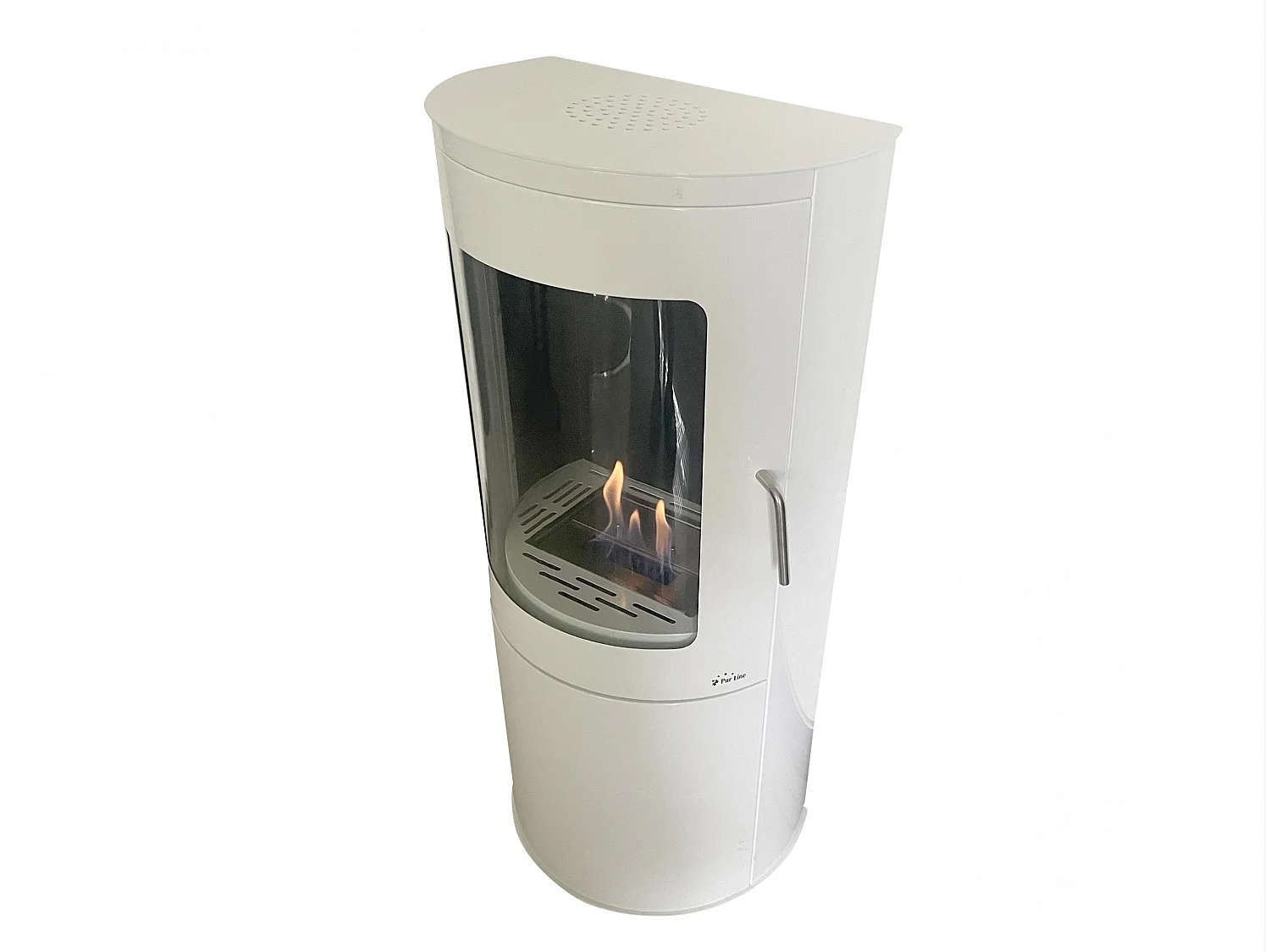 Poêle à l'éthanol de forme carrée en acier