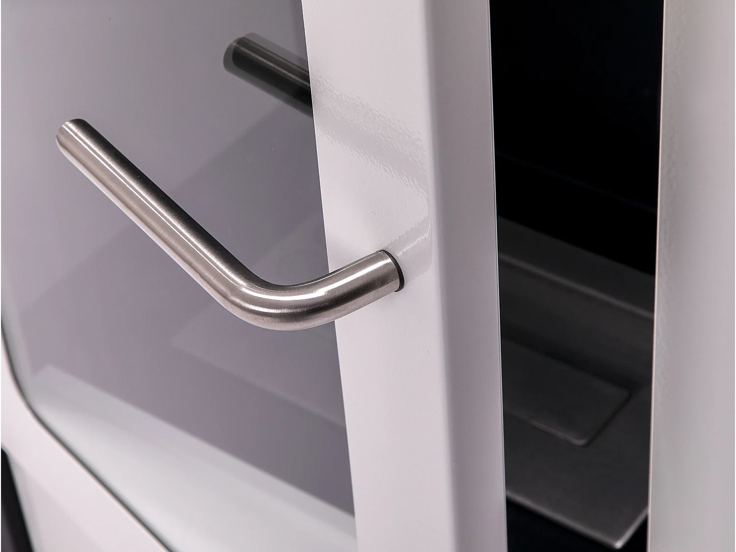 Poêle à éthanol 3kW en acier blanc avec porte en verre trempé