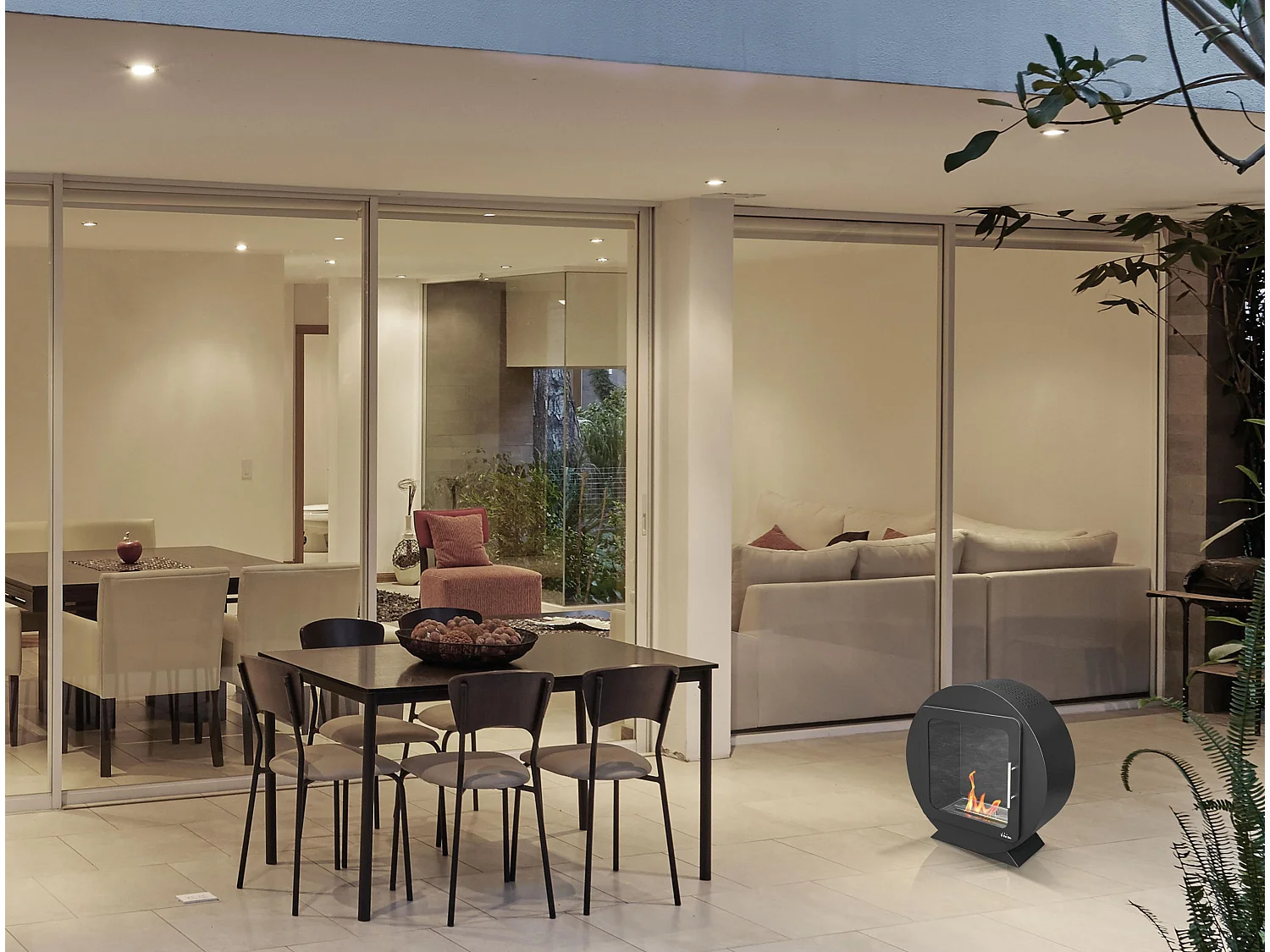 Poêle à l'éthanol design circulaire