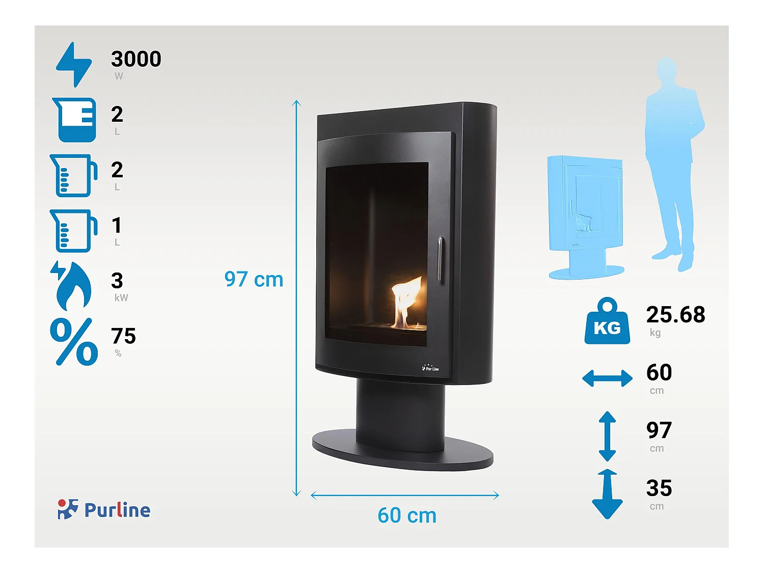 Ethanolkocher in quadratischem Stahldesign