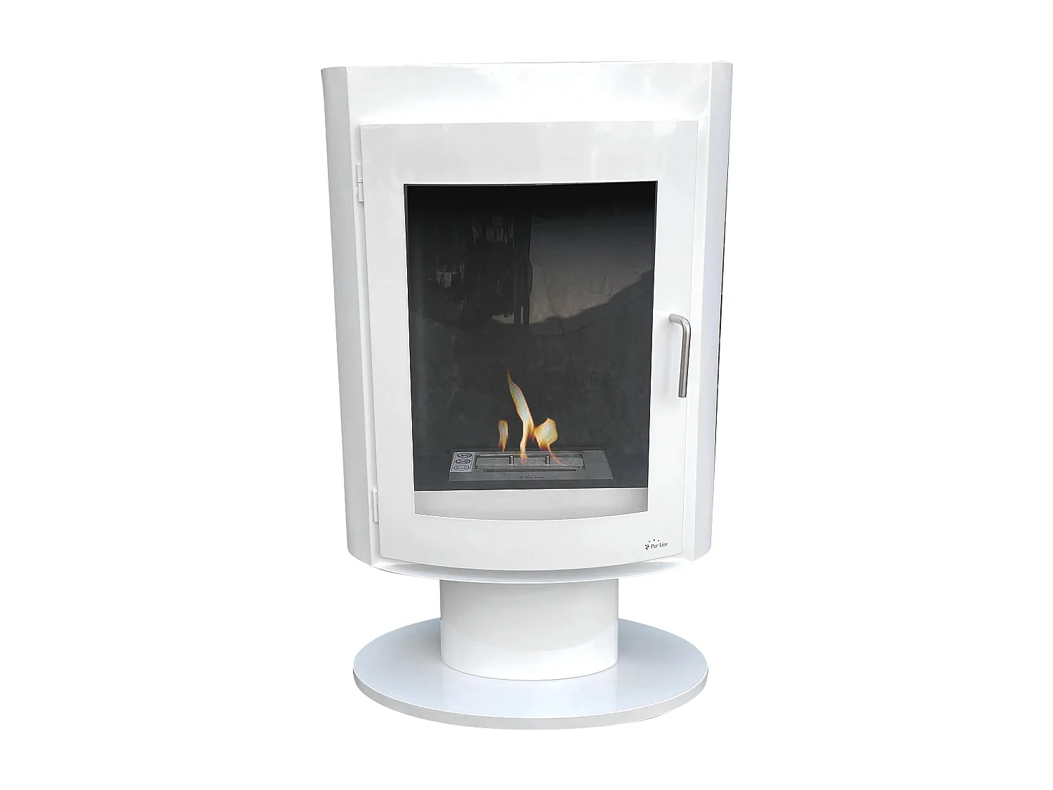 Poêle à l'éthanol en acier carré