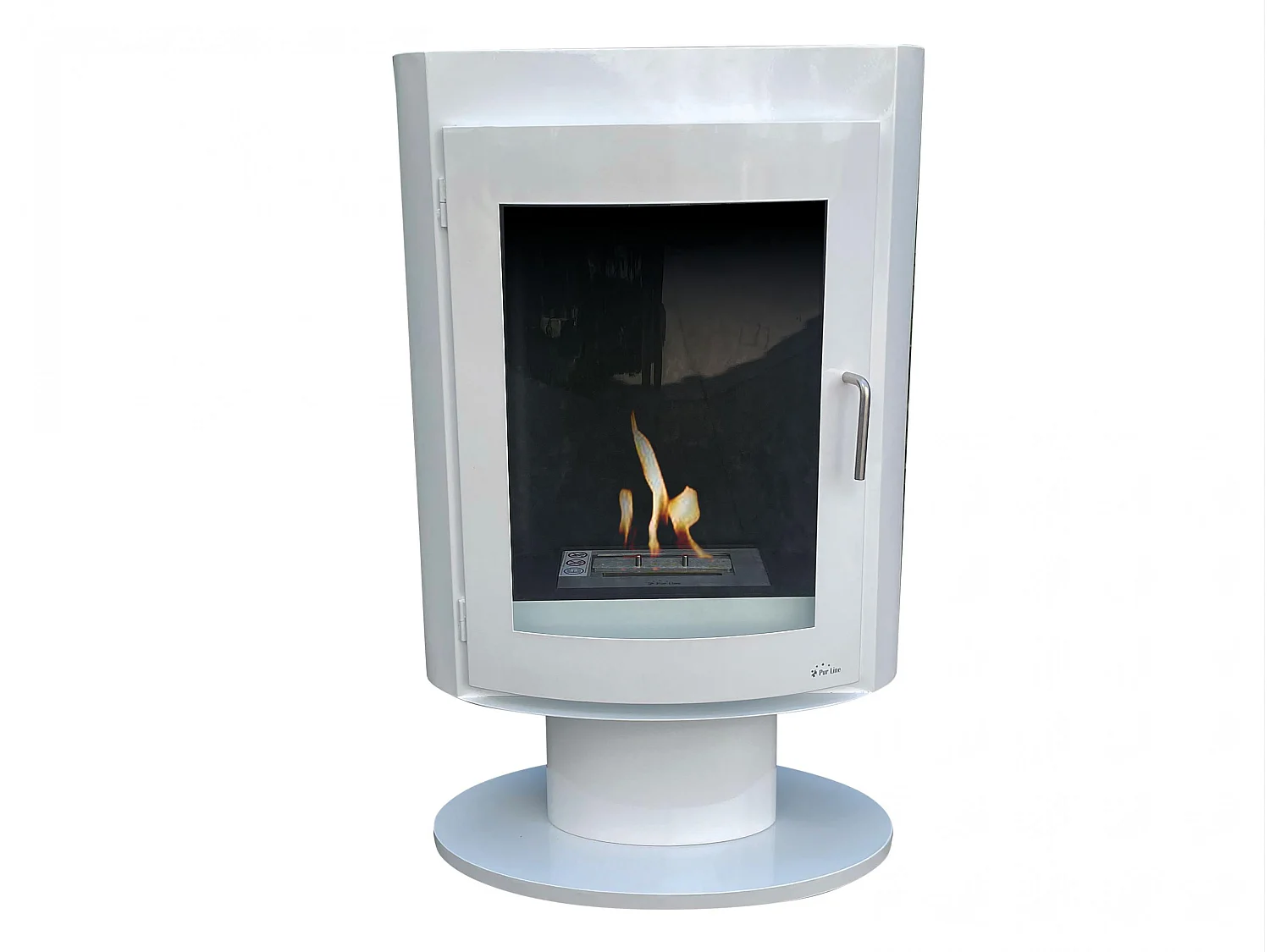 Poêle à l'éthanol en acier carré