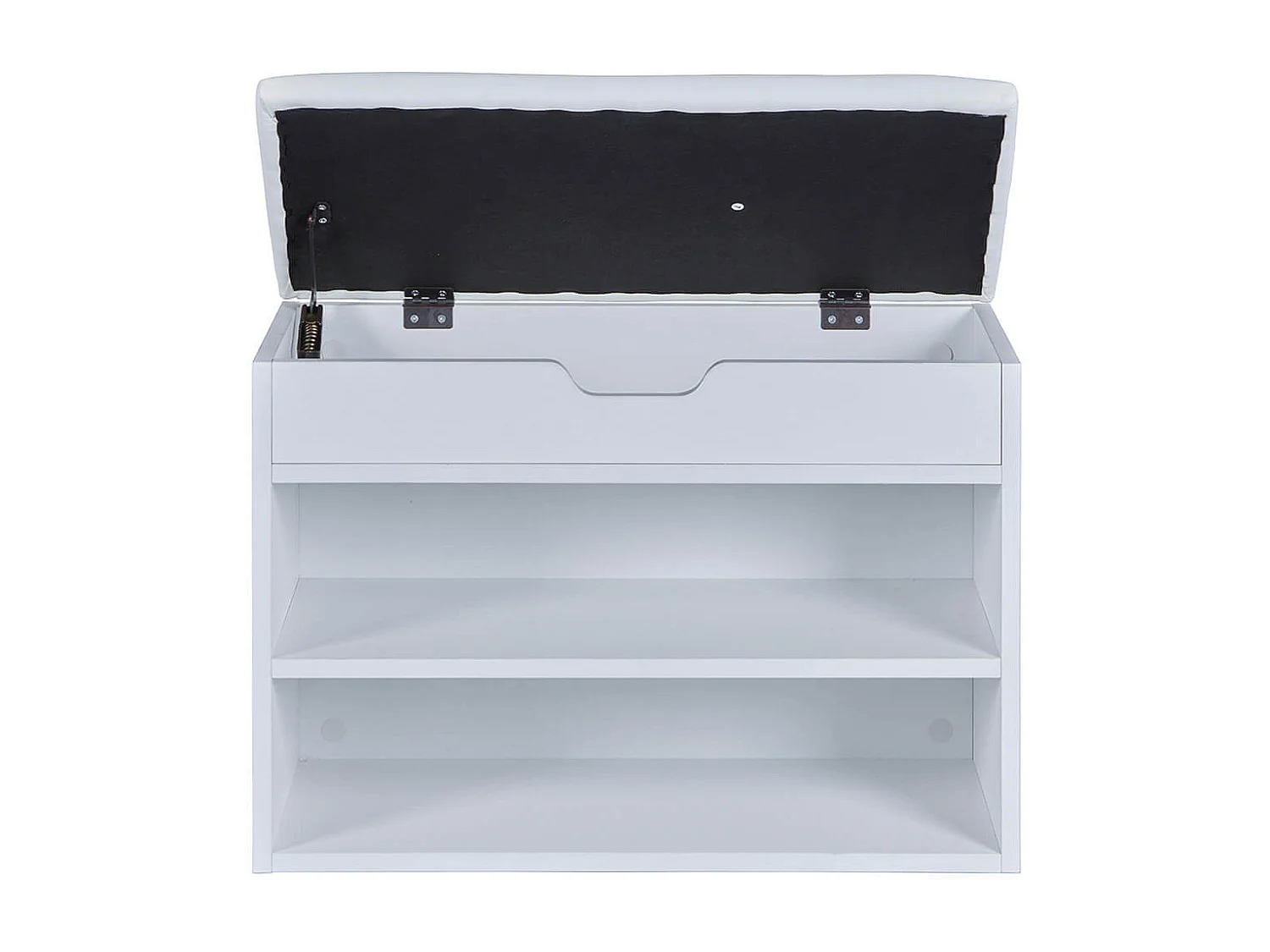 JENNY - Banc à Chaussures avec Coffre de Rangement et Assise Rembourée.