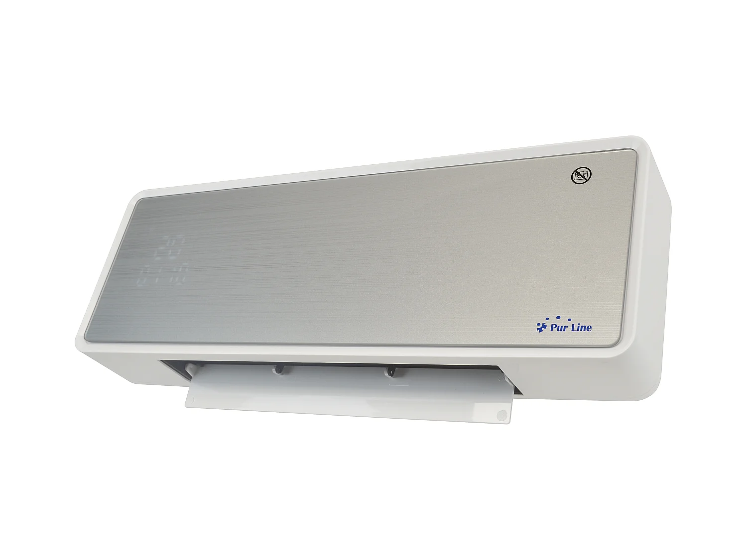 Chauffage soufflant 2000 W façade en verre argenté télécommande et minuterie