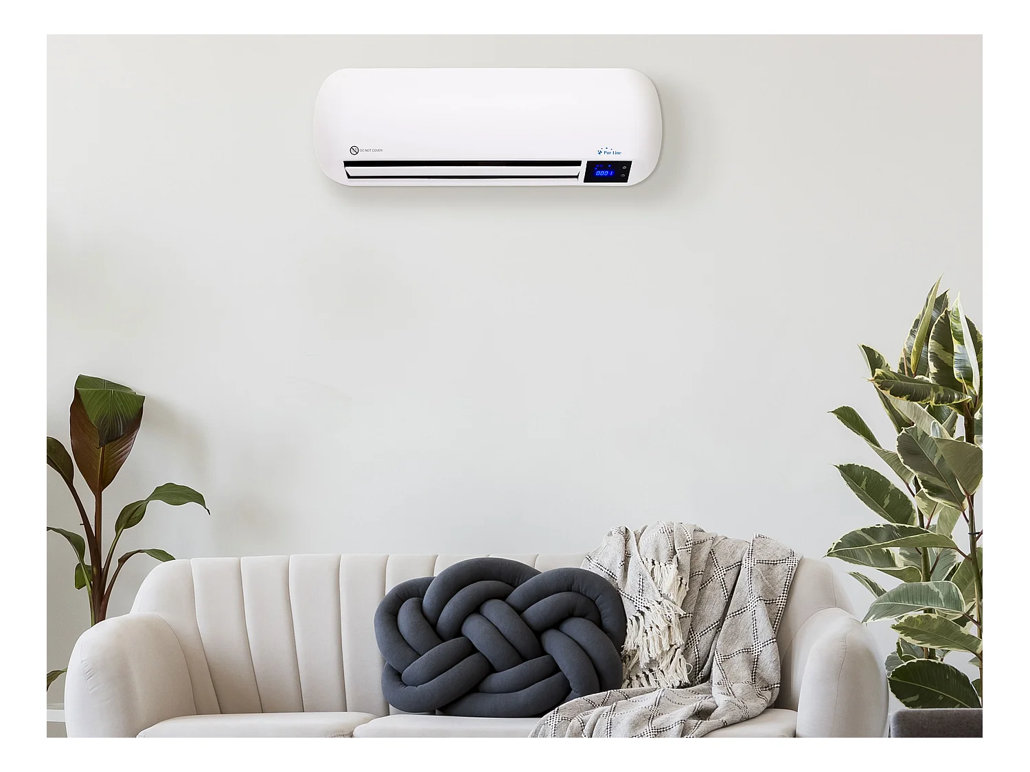 Chauffage split céramique 2000 W avec télécommande et minuterie