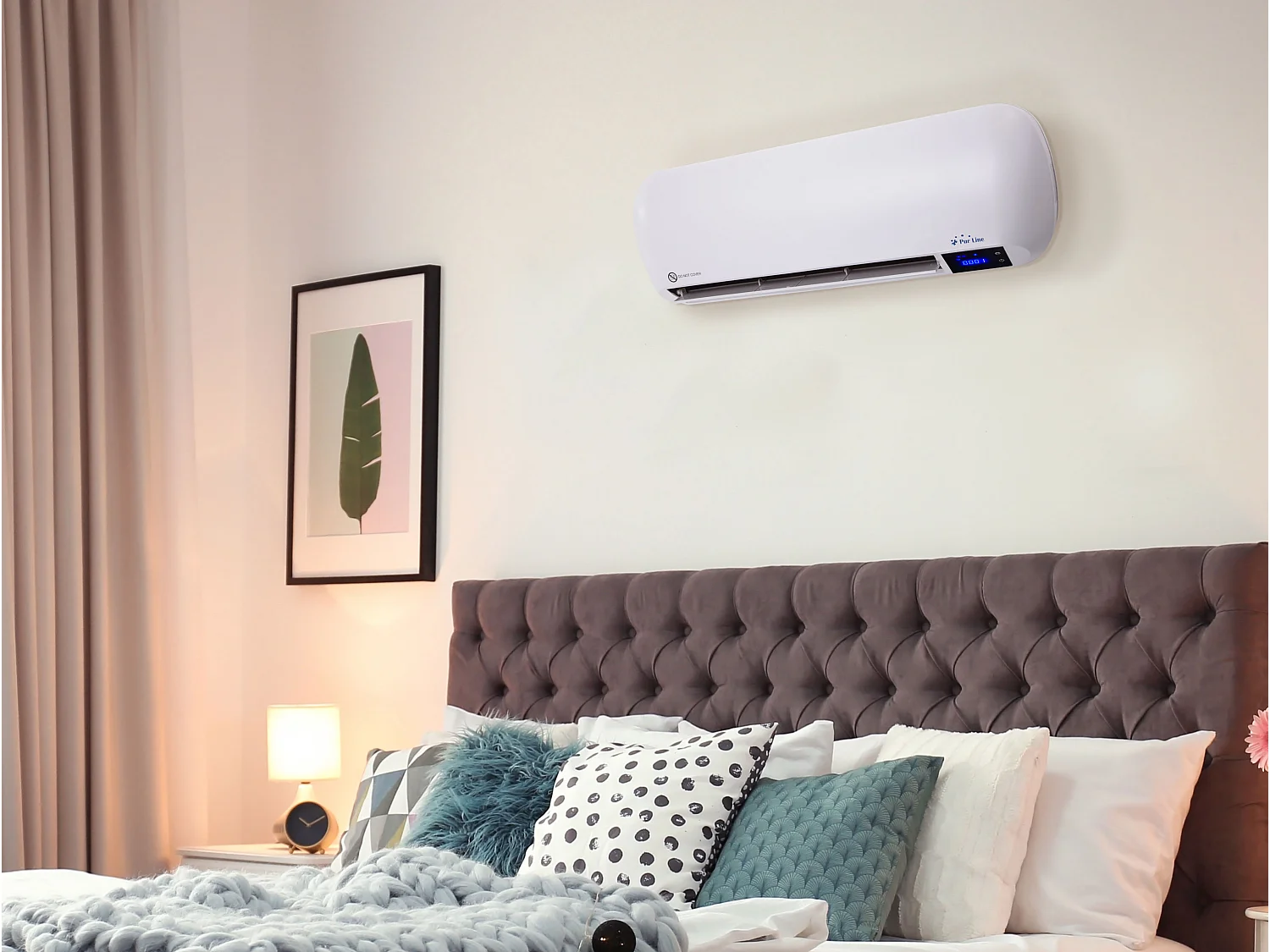 Chauffage split céramique 2000 W avec télécommande et minuterie