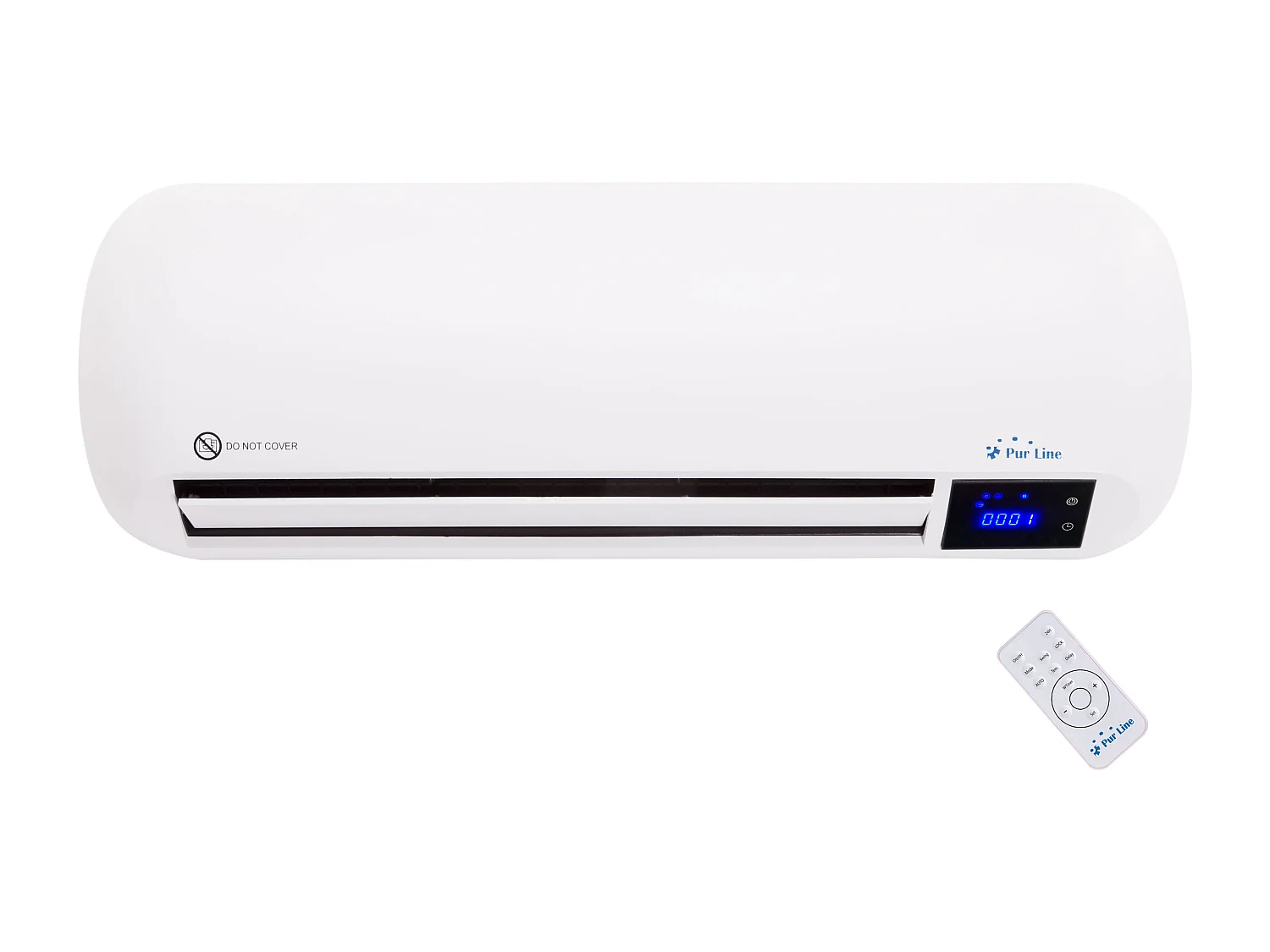 Keramische splitverwarmer 2000 W, wandmontage, wit, afstandsbediening, timer, 3 bedrijfsmodi