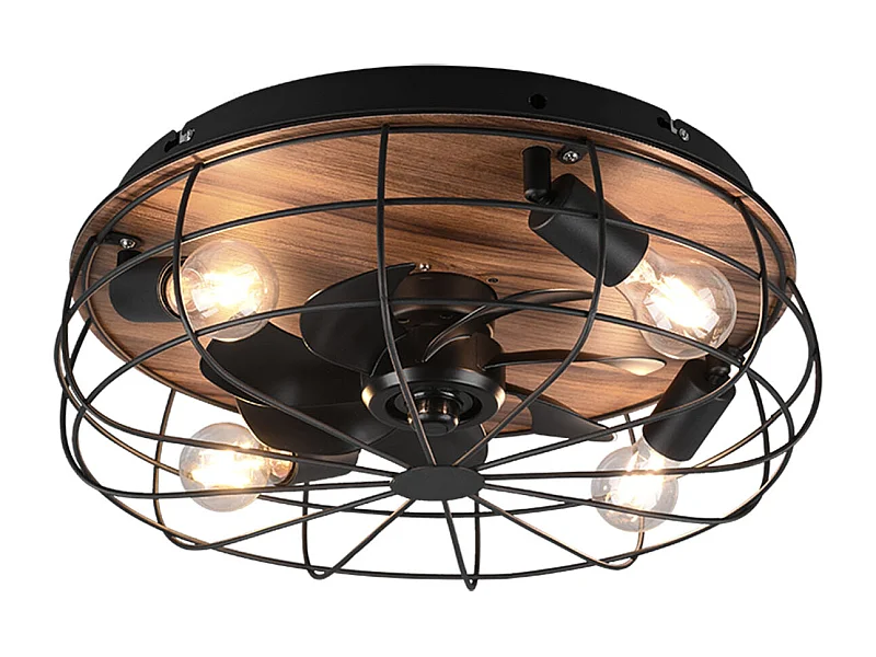 Trondheim - Ventilatore Da Soffitto Con Plafoniera-Marrone