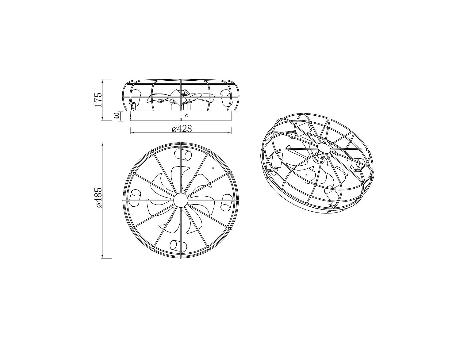 Trondheim - Ventilatore Da Soffitto Con Plafoniera-Marrone