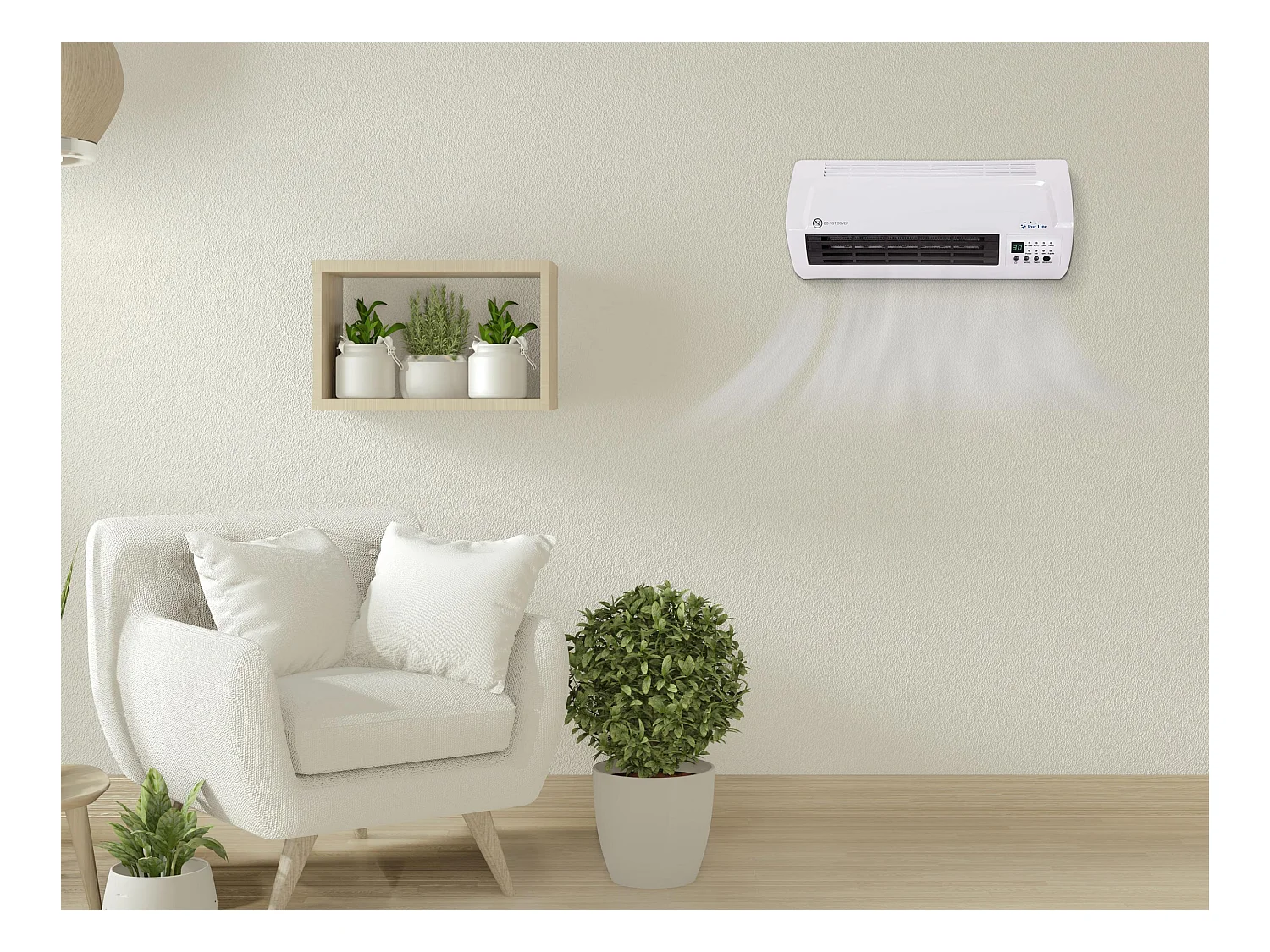 Chauffage split mural 2000 W avec télécommande et minuterie